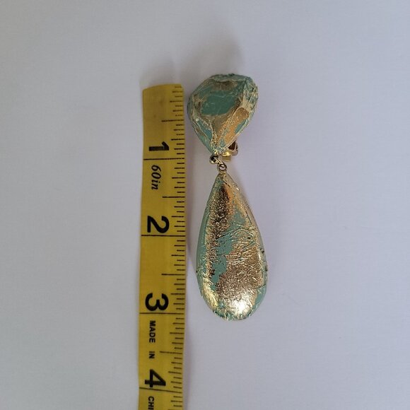 Vintage Clip-On Dangle Earrings - Picture 4 of 4
